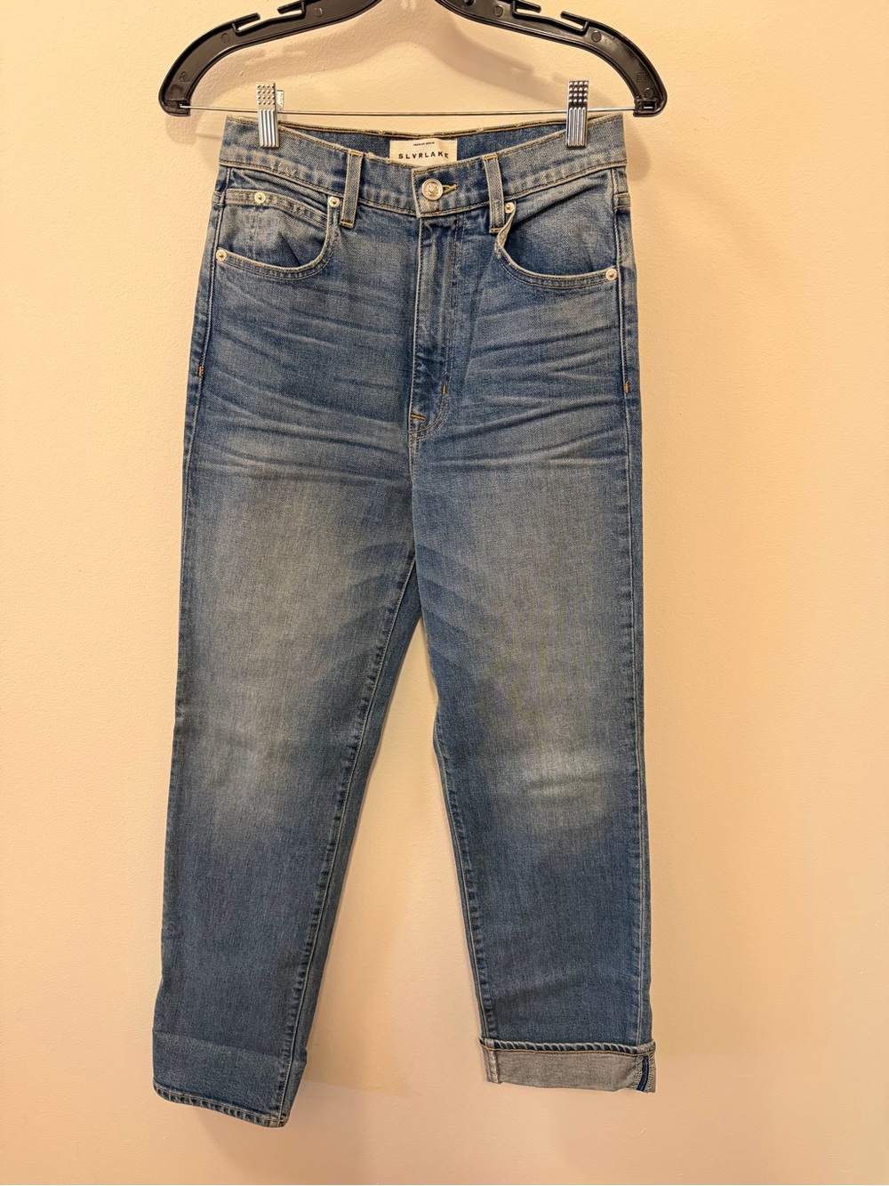 SLVRLAKE London Light Wash High-Rise Straight Jeans